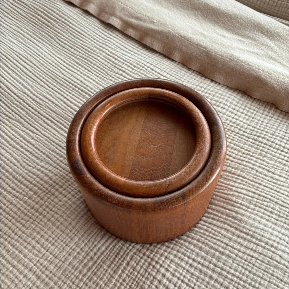 Mid Century Nissen Denmark Teak Ice Bucket